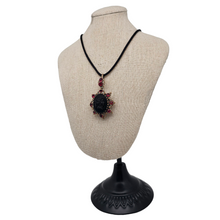 Load image into Gallery viewer, Victorian black glass cameo mourning pendant, 1890s-1900s