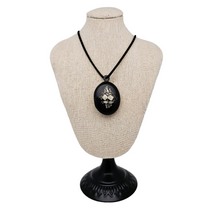 Load image into Gallery viewer, Victorian pique photo holder pendant in tortoiseshell, silver, gold and mother-of-pearl, circa 1860