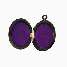 Load image into Gallery viewer, Victorian pique photo holder pendant in tortoiseshell, silver, gold and mother-of-pearl, circa 1860