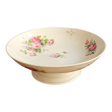 Charger l'image dans la galerie, Compotier ancien en porcelaine à motifs de roses