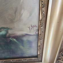 Load image into Gallery viewer, Huile sur panneau signée : Bouquet de roses romantiques Le charme des violettes - Brocante en ligne