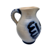 Load image into Gallery viewer, Pichet vintage en grès bleu cobalt et gris, années 1950-1960