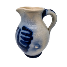 Load image into Gallery viewer, Pichet vintage en grès bleu cobalt et gris, années 1950-1960