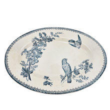Charger l'image dans la galerie, Plat ovale en faïence de Longwy – décor à la mésange France, fin XIXe – début XXe siècle Le Charme des Violettes - Brocante en ligne