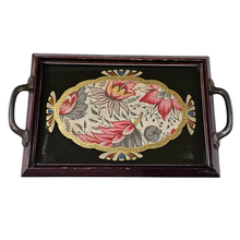 Load image into Gallery viewer, Art deco tray in glass and wood
