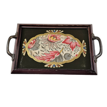 Load image into Gallery viewer, Art deco tray in glass and wood
