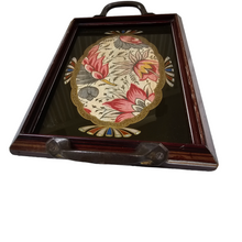 Load image into Gallery viewer, Art deco tray in glass and wood