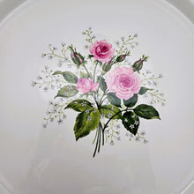 Load image into Gallery viewer, Plat à servir - plateau vintage en porcelaine aux roses, années 1970
