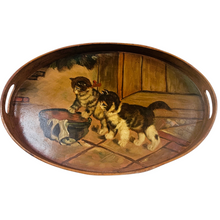 Load image into Gallery viewer, Plateau en bois peint au décor de chatons, années 1930-1940 Le Charme des Violettes - Brocante en ligne