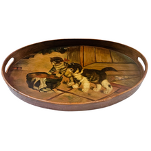 Load image into Gallery viewer, Plateau en bois peint au décor de chatons, années 1930-1940 Le Charme des Violettes - Brocante en ligne