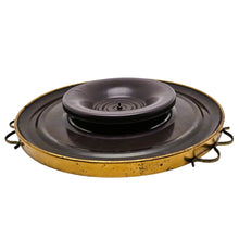 Load image into Gallery viewer, Plat à gâteau tournant en céramique Art déco aux iris, vers 1930-1940 Le Charme des Violettes - Brocante en ligne