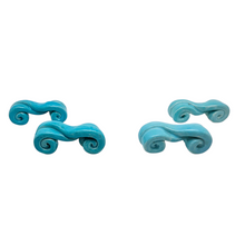 Load image into Gallery viewer, Suite de 4 porte-couteaux en céramique turquoise – Esprit Vallauris, années 1960 Le Charme des Violettes - Brocante en ligne
