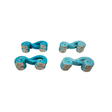 Load image into Gallery viewer, Suite de 4 porte-couteaux en céramique turquoise – Esprit Vallauris, années 1960 Le Charme des Violettes - Brocante en ligne
