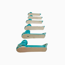 Load image into Gallery viewer, Ensemble de 6 porte-couteaux en céramique turquoise et dorée, années 1950 Le Charme des Violettes - Brocante en ligne