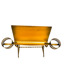 Charger l'image dans la galerie, Porte-lettres en métal doré peint à la main avec deux flacons, fin XIXè - début XXè