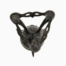 Charger l'image dans la galerie, Porte-œuf décoratif Art nouveau en régule patiné étain et œuf en albâtre saumon, vers 1900 Le Charme des Violettes - Brocante en ligne