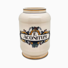 Afbeelding in Gallery-weergave laden, Pot d'apothicaire en céramique vernissée E Aconitum, XXè siècle