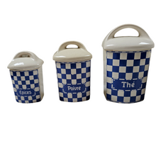 Afbeelding in Gallery-weergave laden, Serie van 5 Art Deco aardewerk huishoud- en kruidenpotjes