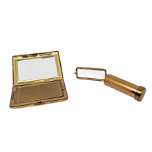 Load image into Gallery viewer, Poudrier, rouge à lèvres et pilulier coordonnés de la Maison Emrich, années 1940-1950