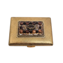 Load image into Gallery viewer, Poudrier, rouge à lèvres et pilulier coordonnés de la Maison Emrich, années 1940-1950