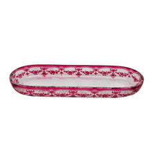 Load image into Gallery viewer, Val Saint-Lambert - Ravier en cristal doublé rose décor gravé à l'acide, estampillé, circa 1900 Le Charme des Violettes - Brocante en ligne