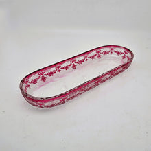 Load image into Gallery viewer, Val Saint-Lambert - Ravier en cristal doublé rose décor gravé à l'acide, estampillé, circa 1900 Le Charme des Violettes - Brocante en ligne