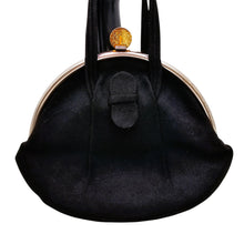 Charger l'image dans la galerie, Sac du soir Art déco en daim noir – fermoir façon ambre, années 1930 Le Charme des Violettes - Brocante en ligne