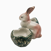 Afbeelding in Gallery-weergave laden, Saleron double en porcelaine – Lapin et choux – Esprit printanier, milieu XXè Le Charme des Violettes - Brocante en ligne