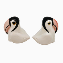 Charger l'image dans la galerie, Gabriel Fourmaintraux (attribué à), Salière et poivrière Toucans en faïence de Desvres, années 1930-1950