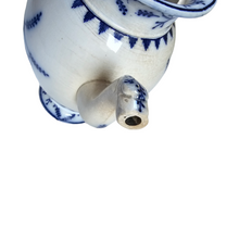 Load image into Gallery viewer, Saxe BF - Directoire coffee maker in fine porcelain, white and blue immortel decoration