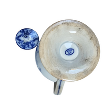 Load image into Gallery viewer, Saxe BF - Directoire coffee maker in fine porcelain, white and blue immortel decoration