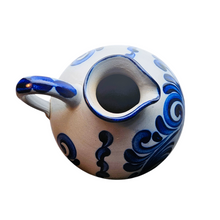 Load image into Gallery viewer, M. Schilz, grand pichet allemand vintage en grès gris et bleu cobalt émaillé, XXè