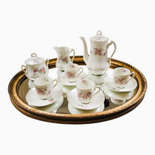 Afbeelding in Gallery-weergave laden, Vintage gebloemd porseleinen mokka servies