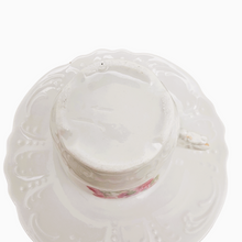 Afbeelding in Gallery-weergave laden, Suite de 6 tasses à café et sous-tasses vintage en porcelaine fleurie