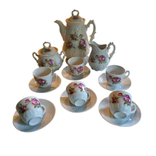 Afbeelding in Gallery-weergave laden, Compleet porseleinen koffieservies gedecoreerd met rozen