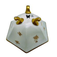 Load image into Gallery viewer, Sèvres (in the taste of). White porcelain tripod cup bordered with a gold frieze and small roses