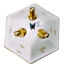 Load image into Gallery viewer, Sèvres (in the taste of). White porcelain tripod cup bordered with a gold frieze and small roses