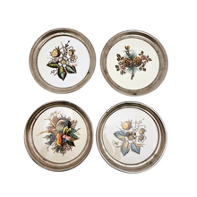 Load image into Gallery viewer, Lot de 4 sous-verres en céramique décorée? XXᵉ siècle Le Charme des Violettes - Brocante en ligne