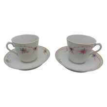 Afbeelding in Gallery-weergave laden, Andenne. Paire de tasses et sous-tasses anciennes en porcelaine Le charme des violettes - Brocante en ligne