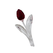 Load image into Gallery viewer, Swarovski. Duo of vintage red and yellow miniature tulips in cut crystal