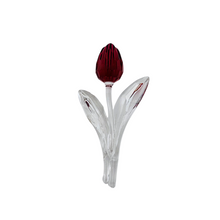 Load image into Gallery viewer, Swarovski. Duo of vintage red and yellow miniature tulips in cut crystal