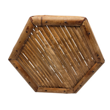 Load image into Gallery viewer, Tabouret - Support pour plante vintage en bambou, années 1970