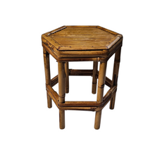 Load image into Gallery viewer, Tabouret - Support pour plante vintage en bambou, années 1970