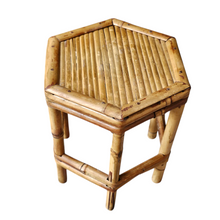 Load image into Gallery viewer, Tabouret - Support pour plante vintage en bambou, années 1970