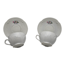 Load image into Gallery viewer, Art Nouveau porcelain cups and saucers decorated with water lilies