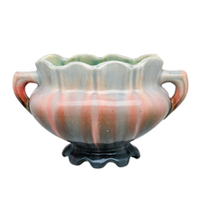 Load image into Gallery viewer, Jardinière en céramique vernissée rose et verte, début XXe