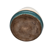 Afbeelding in Gallery-weergave laden, Vase Art déco en grès, décor fleurs turquoises, années 1920-1930