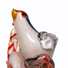 Charger l'image dans la galerie, Vase à l'oiseau en verre soufflé vintage Le charme des violettes - Brocante en ligne