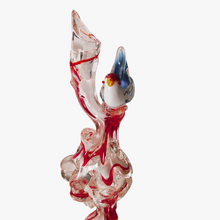 Charger l'image dans la galerie, Vase à l'oiseau en verre soufflé vintage Le charme des violettes - Brocante en ligne