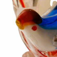 Charger l'image dans la galerie, Vase à l'oiseau en verre soufflé vintage Le charme des violettes - Brocante en ligne